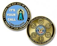 Alaska VA Suicide Prevention challenge awards coins high risk Veterans who complete a Safety Plan