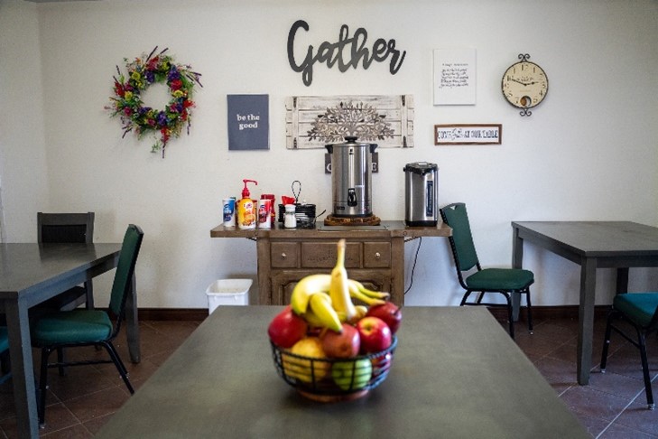 Meal room of facility