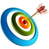 Arrow hitting bullseye
