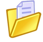 icon of a folder with paper sticking out