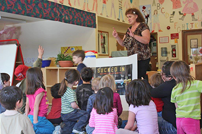 Sheila Hurst Tobacco-Free Alaska Grantee teaching in elementary school classroom