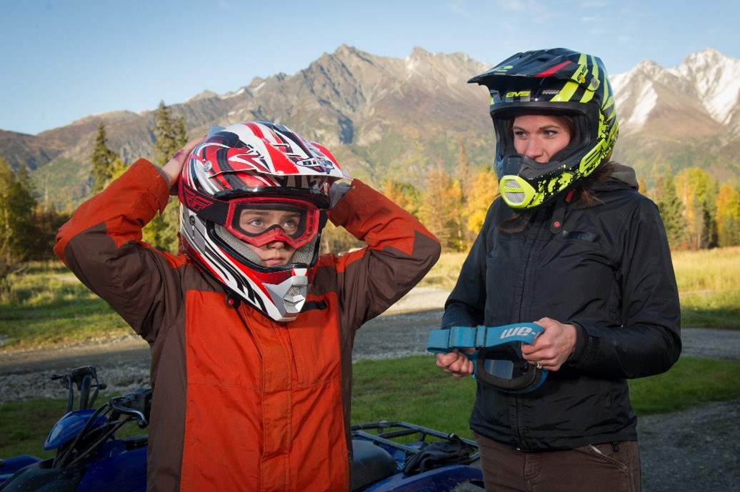 Wearing a helmet while riding ATVs can help prevent traumatic brain injury.