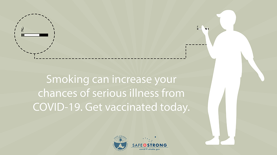 Smoking can increase your chance of serious illness from COVID-19. Get vaccinated today.