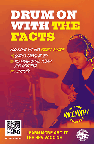 Drum on with the facts. Adolescent vaccines protect against HPV, whooping cough and meningitis.