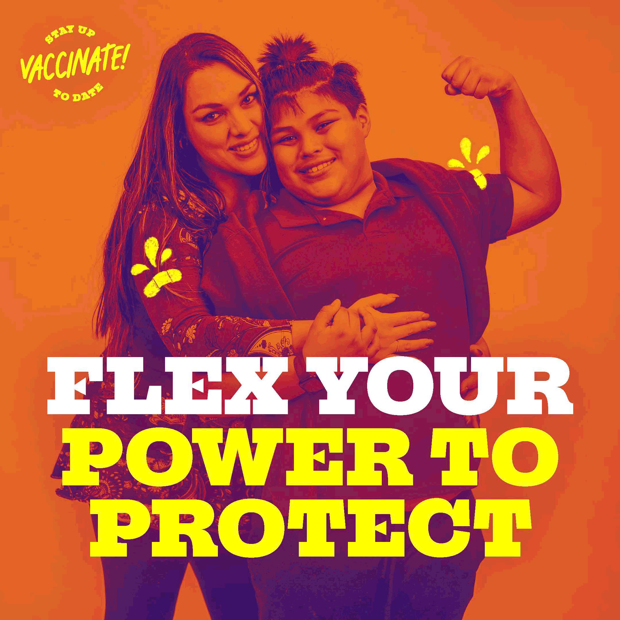 Flex your power to protect. Stay up to date, vaccinate!