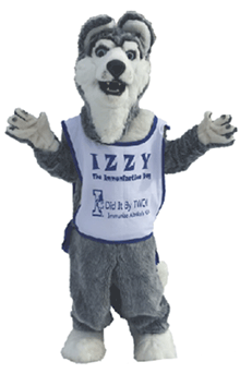 thumbnail for Izzy the Immunization Dog mascot costume