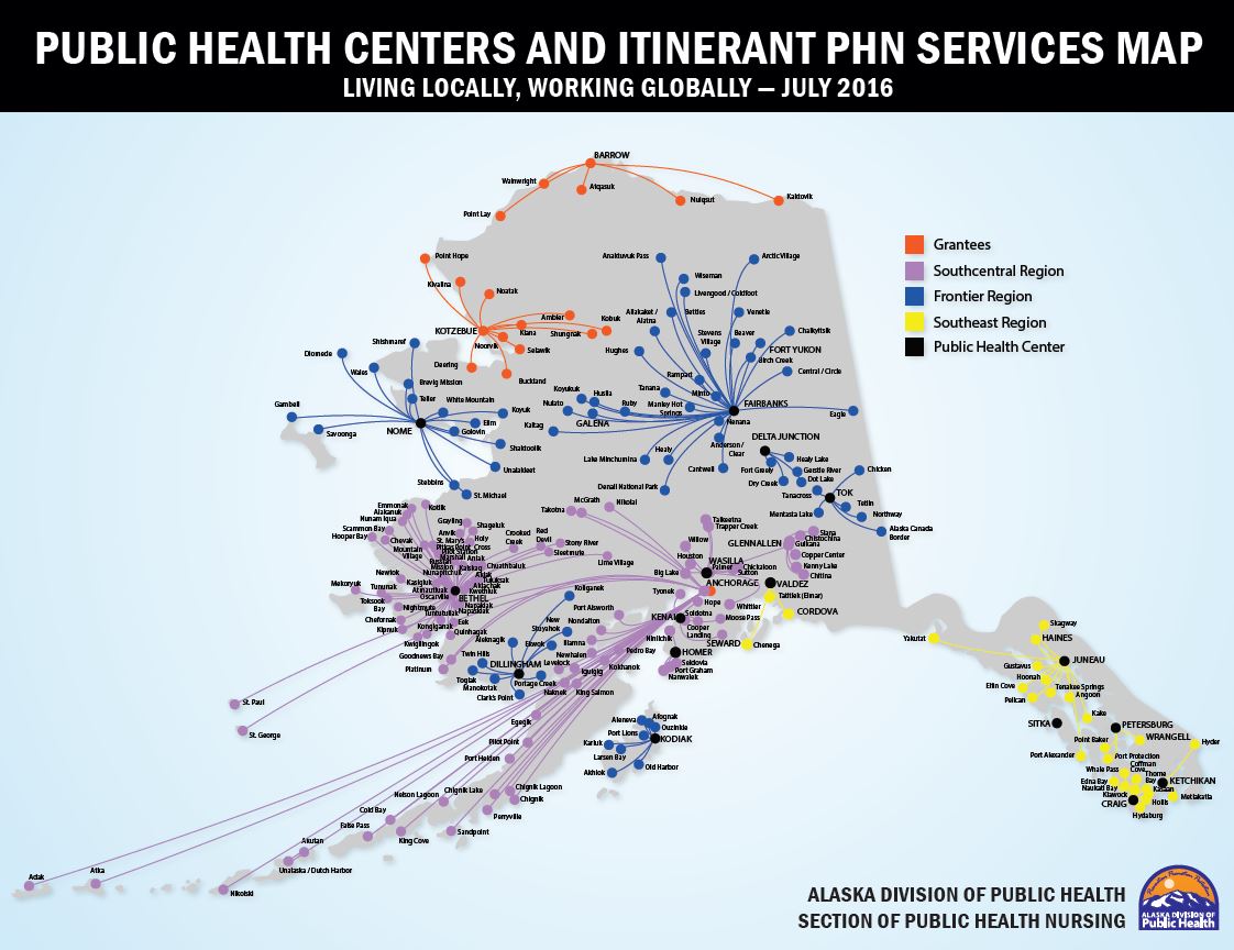 Map of Health Centers and Itinerant Services