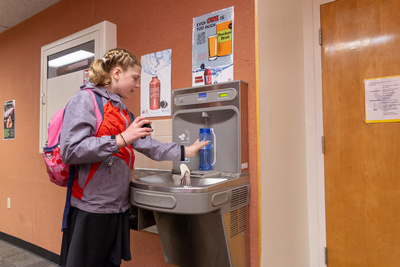 Petersburg School District — Replacing water fountains with water bottle filling stations