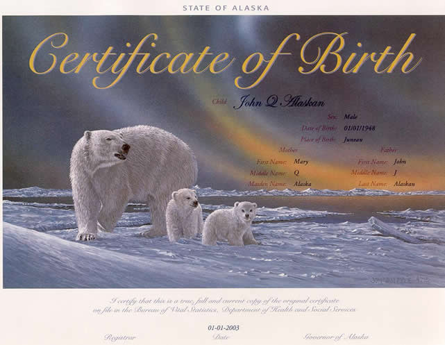Heirloom Birth Certificate