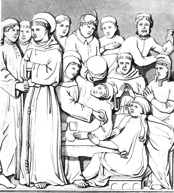 Image of Monks Providing  Care