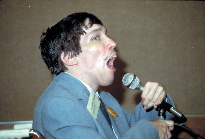 Person with microphone
