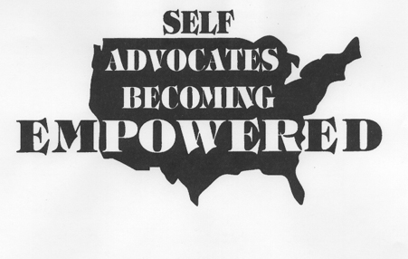 Image of US Mao with words "Self-Advocates Becoming Empowered"
