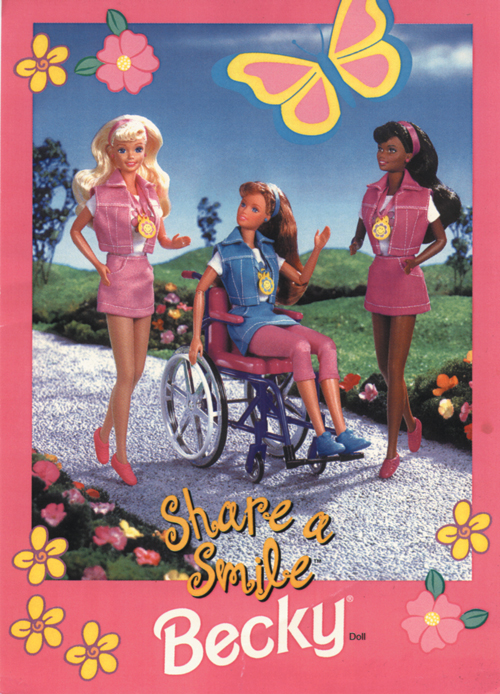Barbie with Becky who is in wheelchair