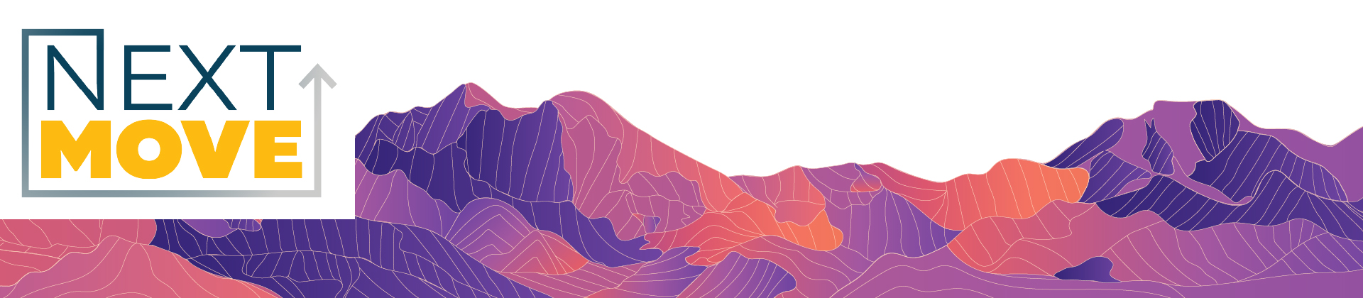 Next move banner with mountains