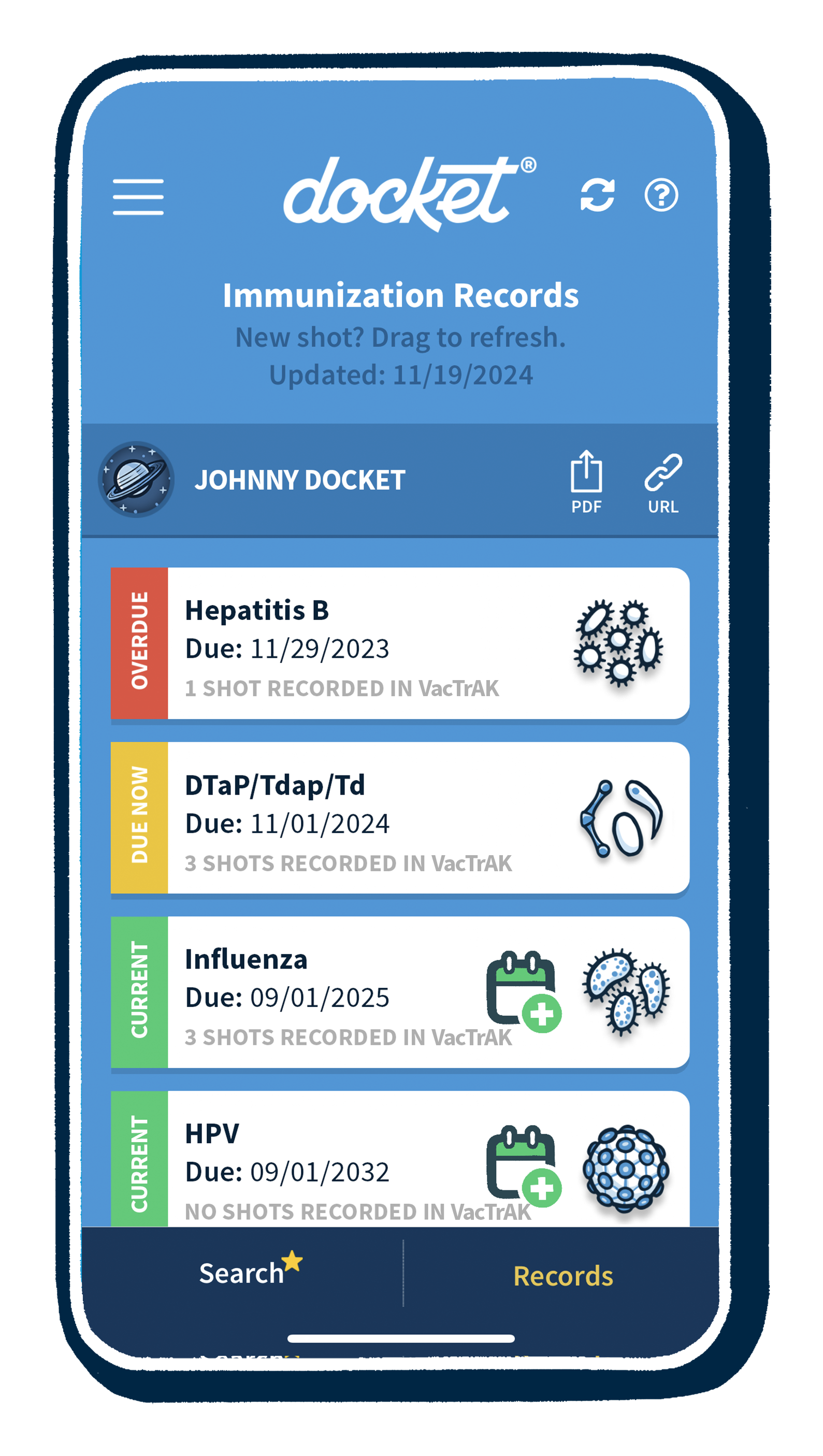 A graphic showcasing the Docket App