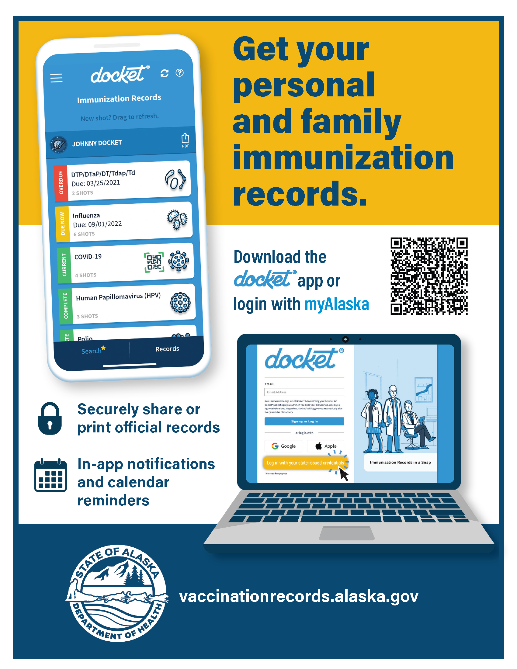 Docket Flyer get your personal and family immunizations records