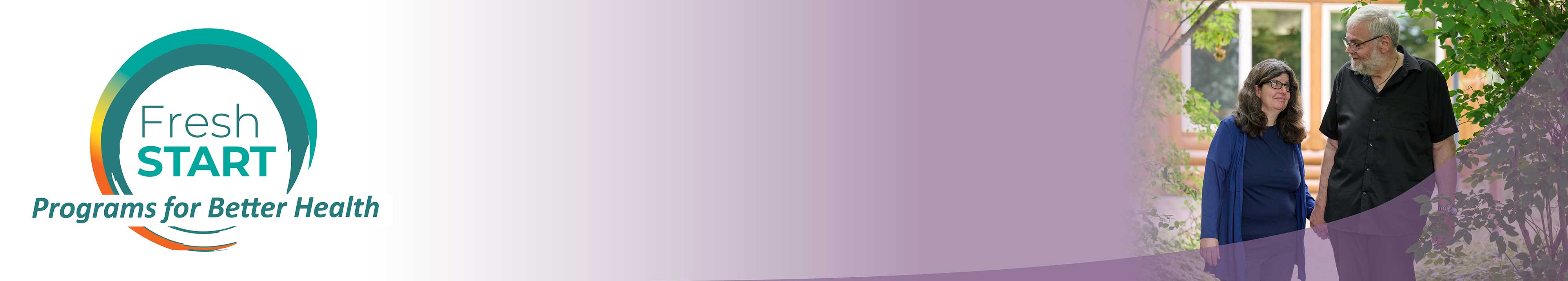 Fresh Start Programs for Better Health logo banner with image of an Alaska couple walking on a summer day.