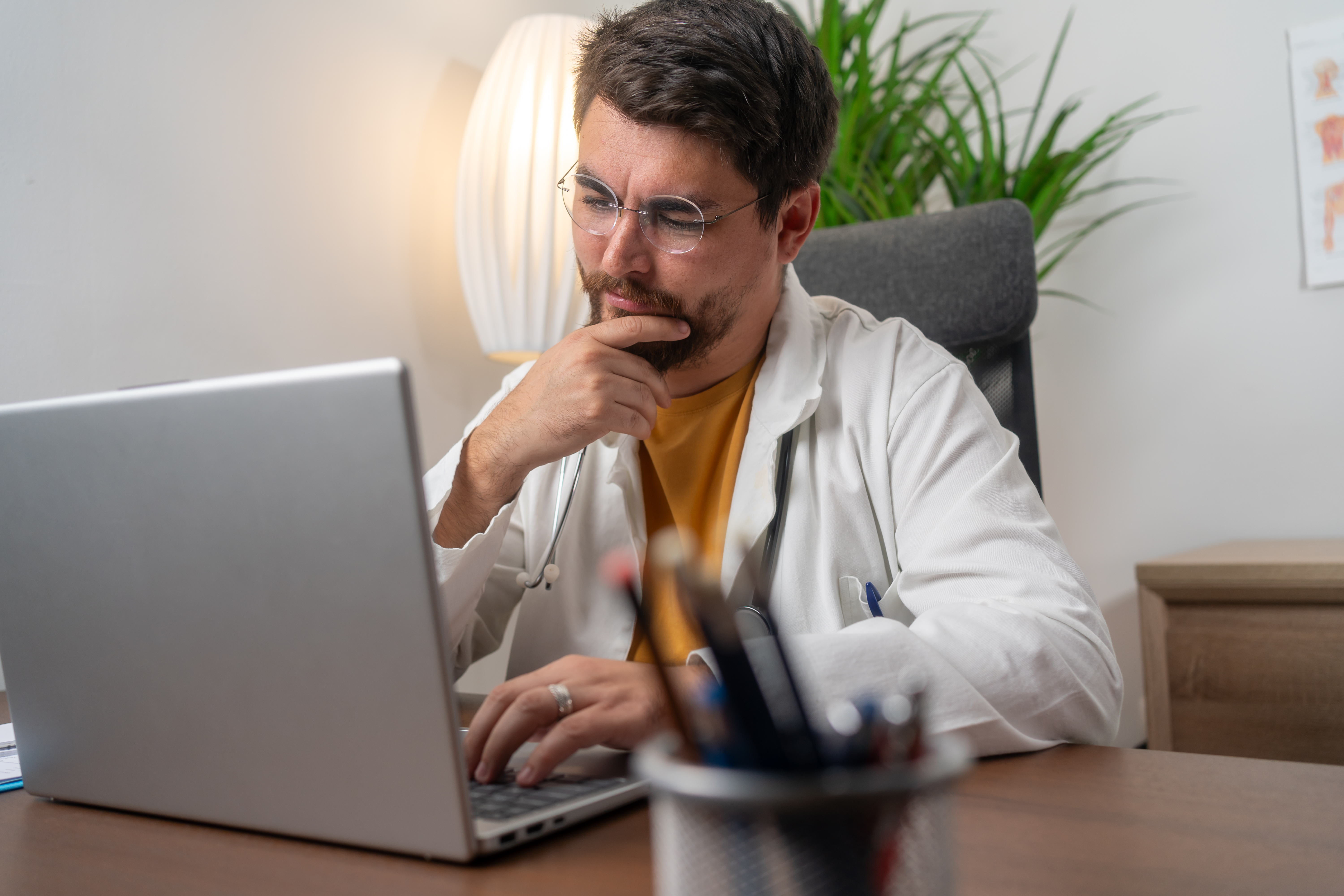 EPI procedure manual doctor at desk